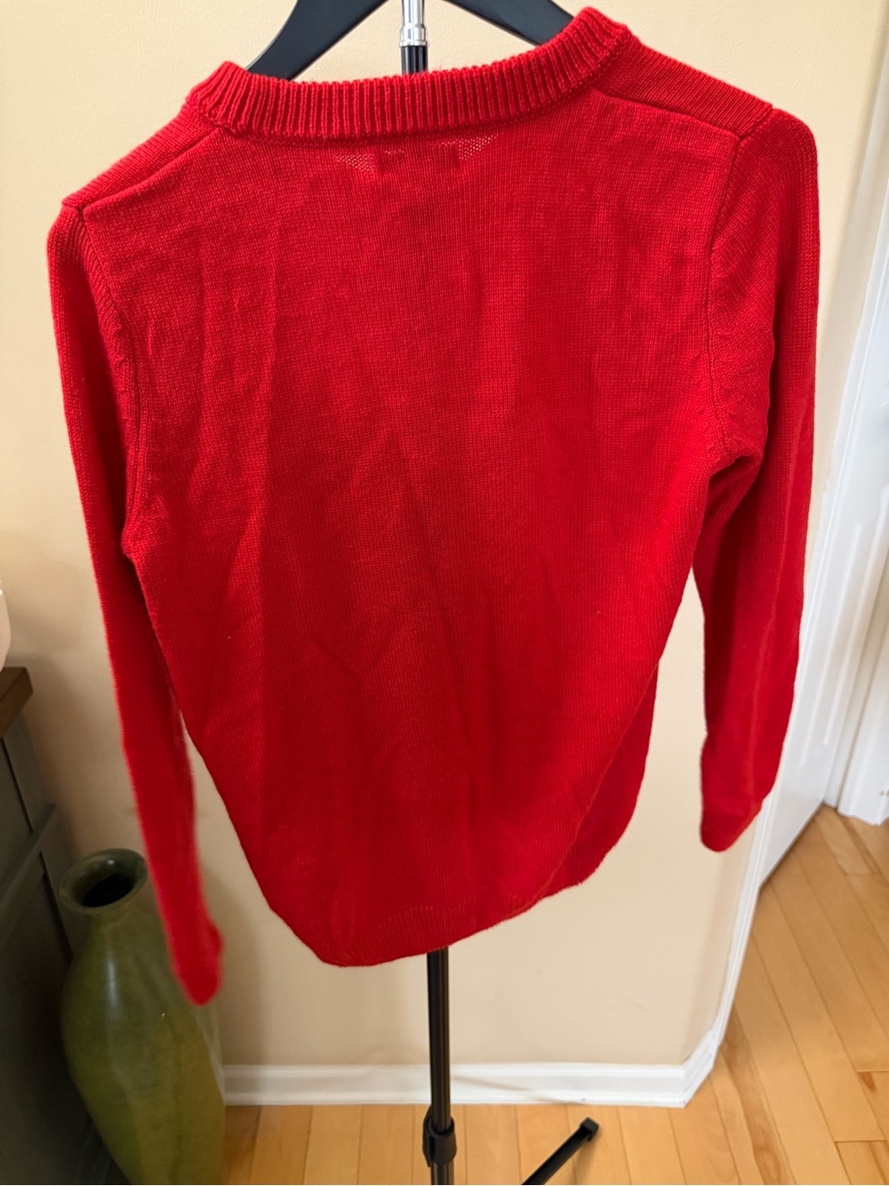 Poof New York Santa Paw Bulldog Christmas Sweater Red Sequin Sherpa Women’s M - Picture 4 of 5